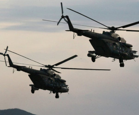 Более 80 вертолетов Ми-24 и Ми-8 приняли участие во внезапных учениях Минобороны
