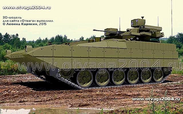 3D модель внешенго вида тяжелой БМП Т-15. Фото warfiles.ru