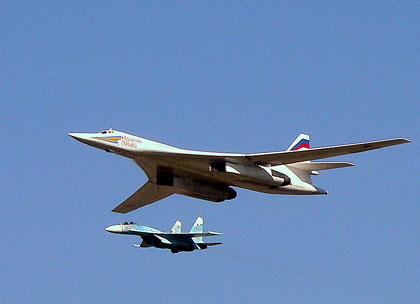 Ту-160 и Су-27. Фото: А.Соколов