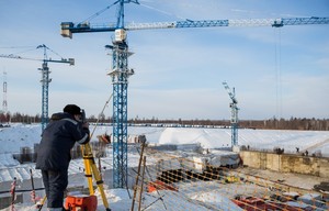  На строительной площадке космодрома "Восточный" вблизи поселка Углегорск. © ИТАР-ТАСС / Игорь Агеенко 