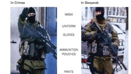 The New York Times опубликовала фотографии людей в военной форме, действующих на востоке Украины, утверждая, что это российские солдаты.